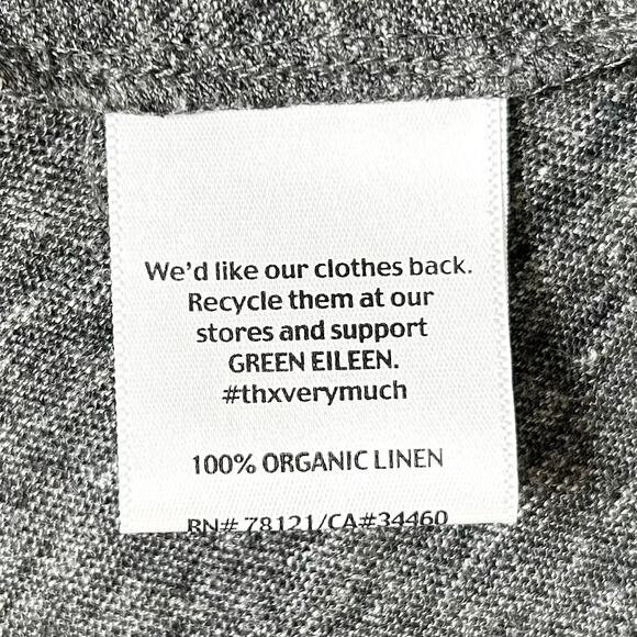 Eileen Fisher 100% Organic Linen Grey Sleeveless Dress - Picture 11 of 11